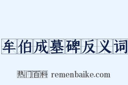 牟伯成墓碑反义词是什么意思的图片
